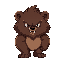 faça um urso marron grande guereiro com cara de mal com uma luva de mel na mão 