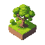 beautiful isometric tile with tree
