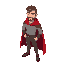 a man with red cape