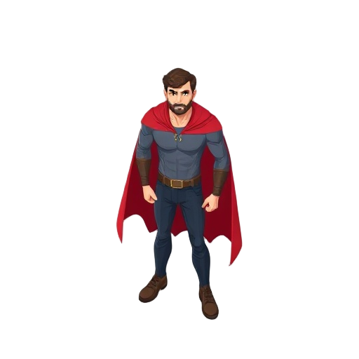 a man with red cape