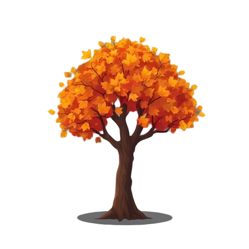autumn tree with rectangle leaves