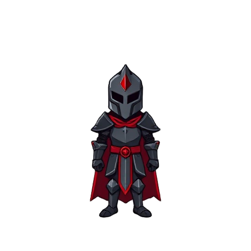 black and red knight pixel
