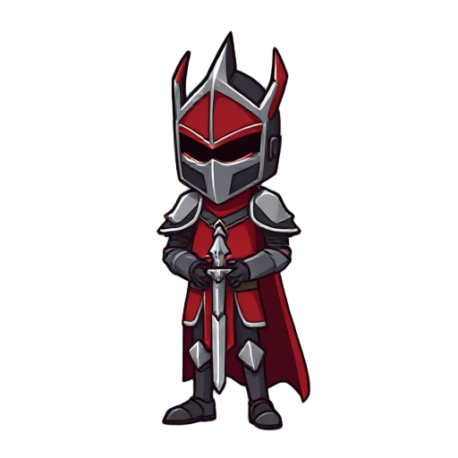 black and red knight pixel