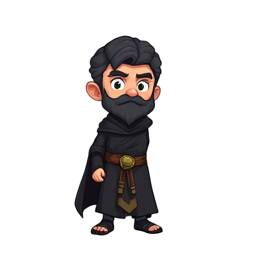 a god of time wearing a black robe