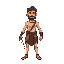a shirtless roman pleb, wearing a loincloth, and holding a short sword