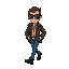 detective with aviator sunglasses walking 