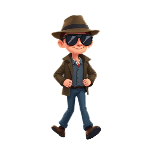 detective with aviator sunglasses walking 