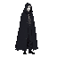 a pale young man in black cloak