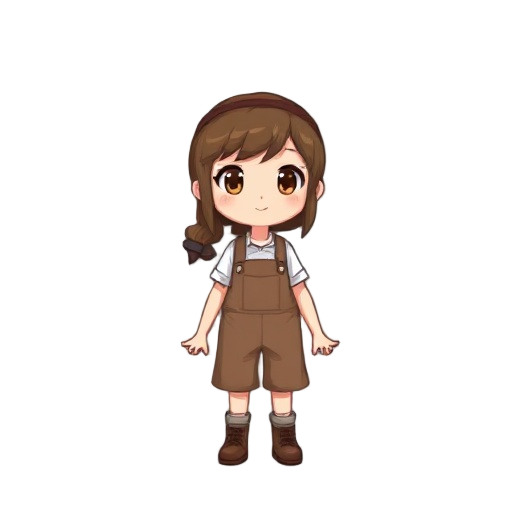 farmer girl, no details, simplistic, pixelated, no anime eyes, brown hair,  