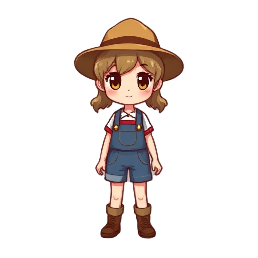 farmer girl, no details, simplistic, pixelated, no anime eyes