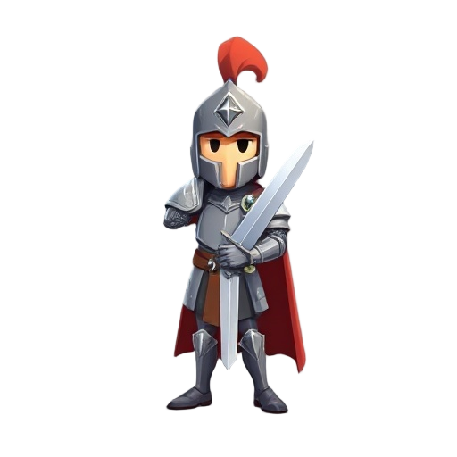 a knight holding a sowrd in  idle mode