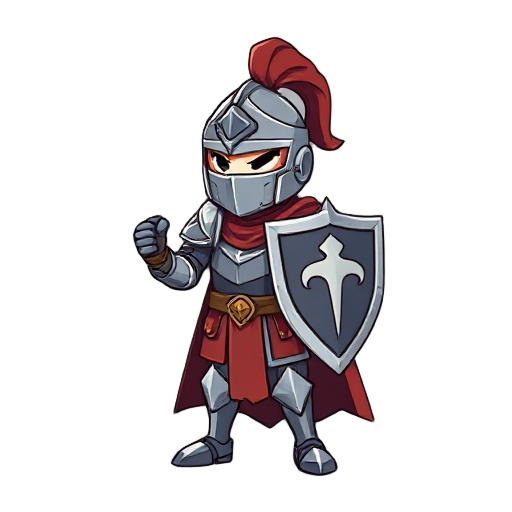 a knight holding a sowrd in  idle mode