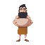 a pixel giant holding a large bowl for a 2d front view pixel game