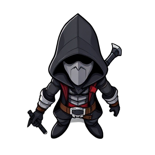 assassin cartoonish top down