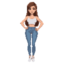 athletic_body, medium_height, narrowed eyes, strong_arms, brown_long_straight_hair, very_fair_skin, perfect_face.  white crop tank top, tight high-waisted skinny denim jeans, white shoes.