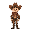 i want to generate an old west cowboy sprite as the main character for a 2d game i am creating. i want him to have a cowboy hat as well