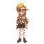 hot elf girl with blonde hair, glasses, miniskirt and an office shirt. 