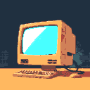 a beige 90s computer monitor on a website