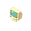 a beige 90s computer monitor
