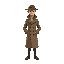 a detective wearing a trenchcoat