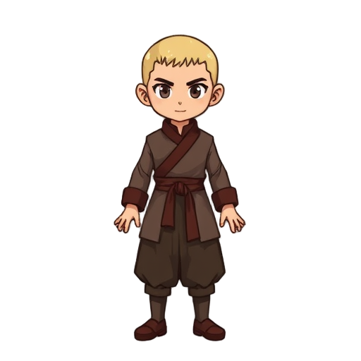 128 pixel character, final fantasy tactics style, simple monk outfit, hands in position to receive weapon sprites in the future