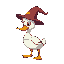 a side on duck with wizard hat