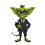 goblin, suit, monocle, clipboard 