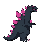 black godzilla with pink dorsal spines