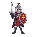 fantasy knight with a sword and shield