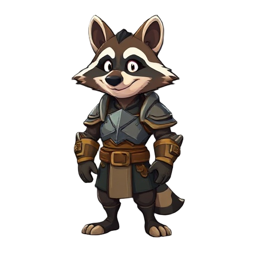 racoon with an armor