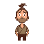 man,brown color , hair tied up ,top down, full body