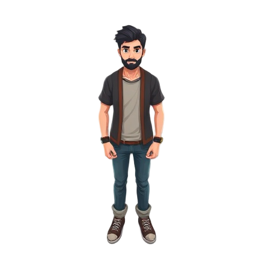 2d base human man character