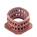 um coliseu parecido com de roma, lembre da roleta de cassino. a cabeça do coelho deve ser maiorno formato de uma roleta de cassino redondo de ser igual uma roleta de cassino, no lugar do teto coloque um holograma da cabeça de um coelho azul, holograma da 