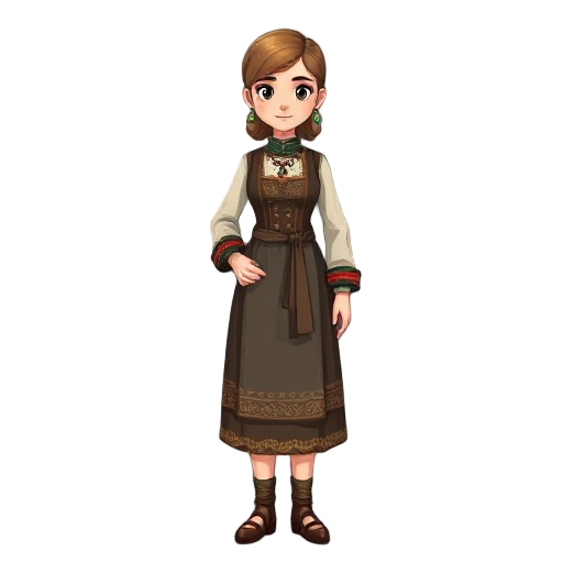 woman in slavic traditional clothing
