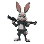 rabbit holding gun