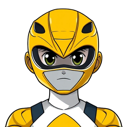 um power ranger amarelo e pose de luta do goku