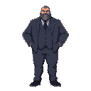 create a bulky man that resembles kingpin from marvel from the into the spiderverse movie