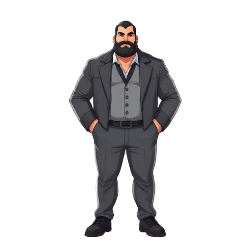 create a bulky man that resembles kingpin from marvel from the into the spiderverse movie