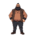 create a bulky man that resembles kingpin from marvel from the into the spiderverse movie no beard