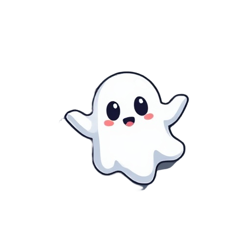 a cute looking ghost for pixel game top down