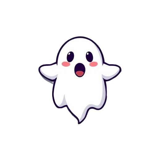 a cute looking ghost for pixel game top down