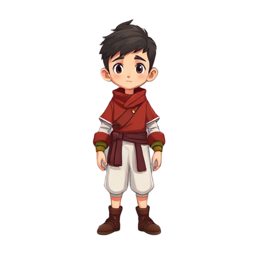 a boy wear red-white clothes