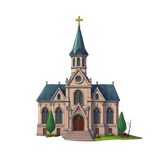 generate a sprite of a victorian-style church for jrpg