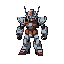 create a 32 by 32 pixel mecha with no antennas