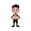 shadow character pixel with smile 2d