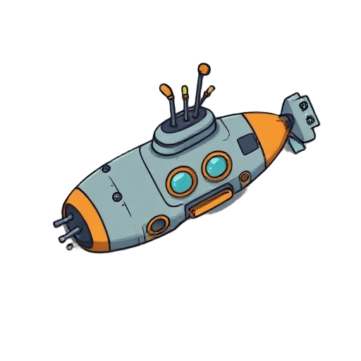 nautilius submarine, birds eye view