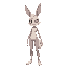 feral bunnygirl human body without wear. 
