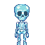 boy with glass skin and skeleton seen from the outside 