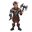 male warrior with plate armor and battle axe
