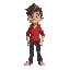 a young man, with red clothes